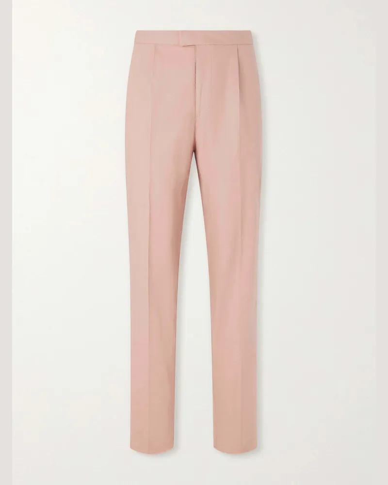 Favourbrook Cooper Straight-Leg Linen Trousers Pink