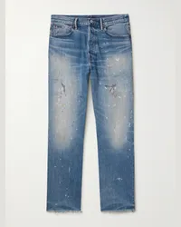 Ralph Lauren Gerade geschnittene Jeans mit Farbspritzern Blau