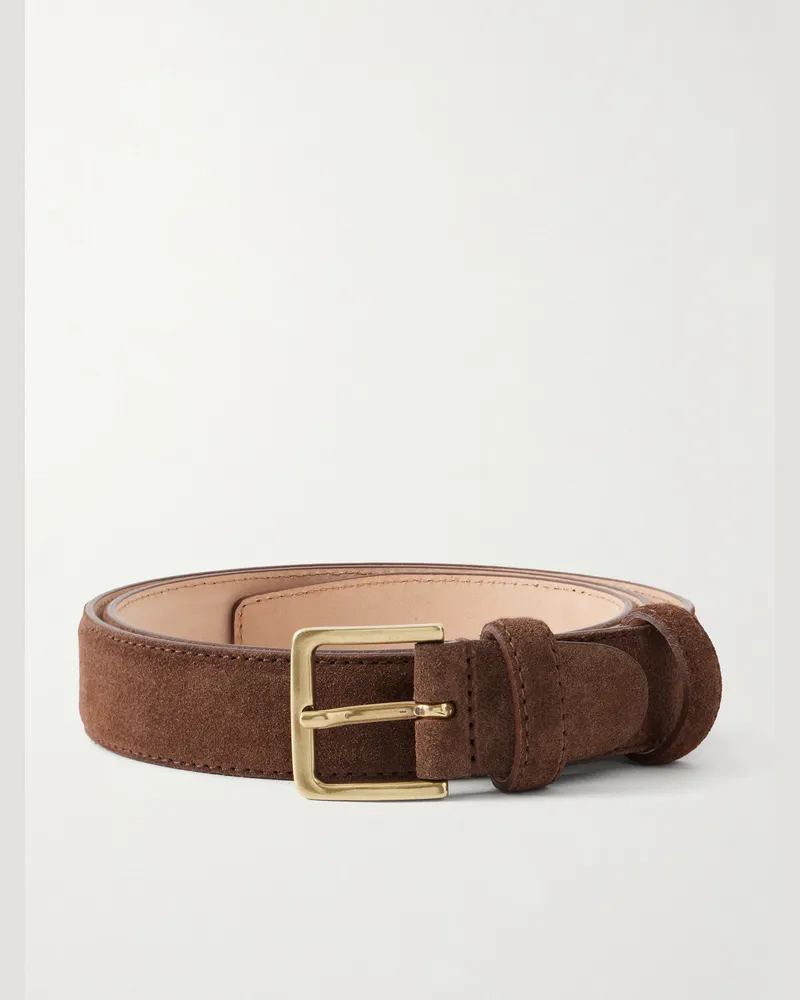 MR P. 3cm Suede Belt Brown