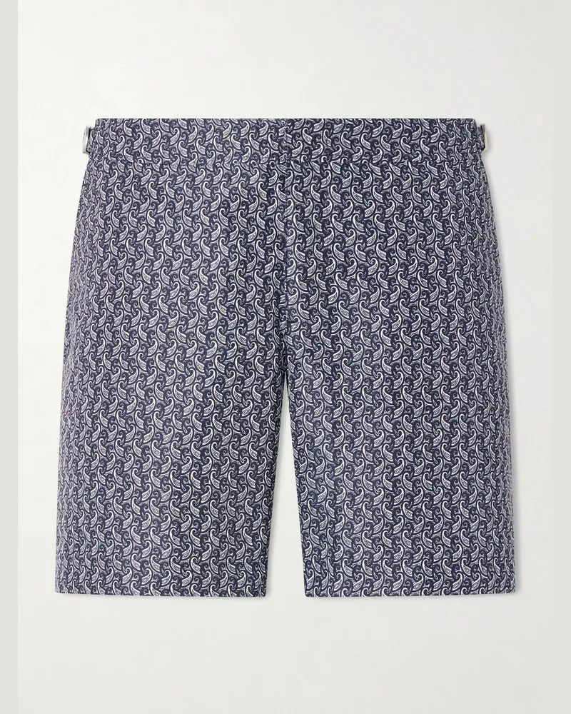 Orlebar Brown Bulldog Fate Straight-Leg Mid-Length Printed Swim Shorts Blue