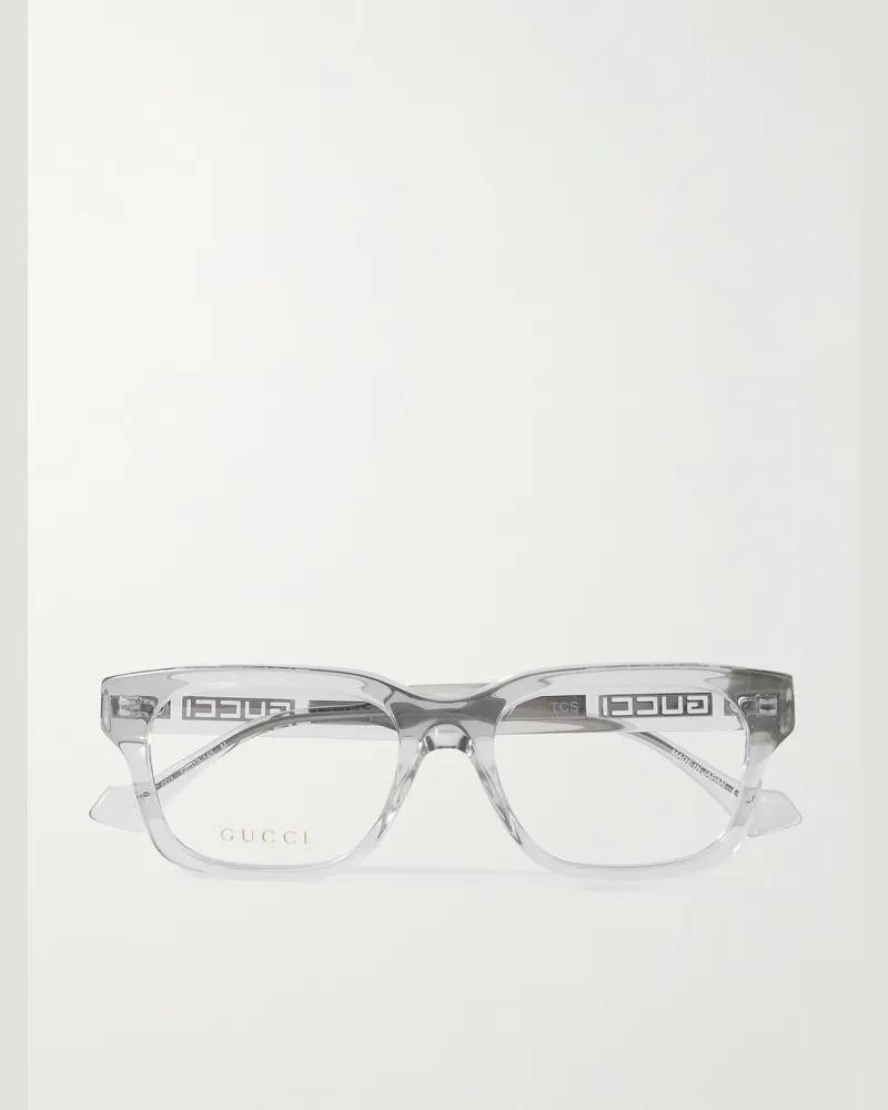Gucci Brille mit eckigem Rahmen aus recyceltem Azetat Grau
