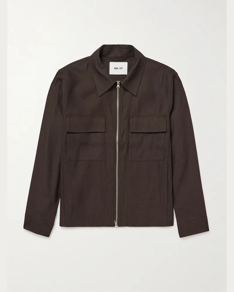 NN 07 Alban 1808 LENZING™ ECOVERO™ and Linen-Blend Jacket Brown