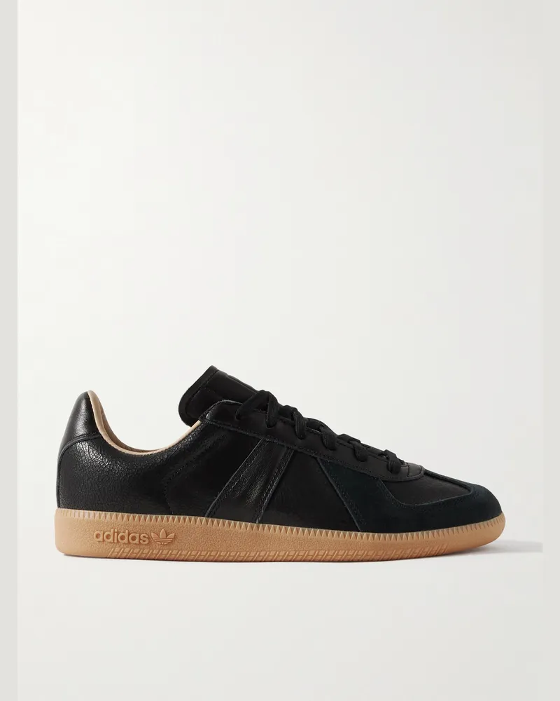 adidas BW Army Lux Sneakers aus Craquelé-Leder mit Velourslederbesatz Schwarz