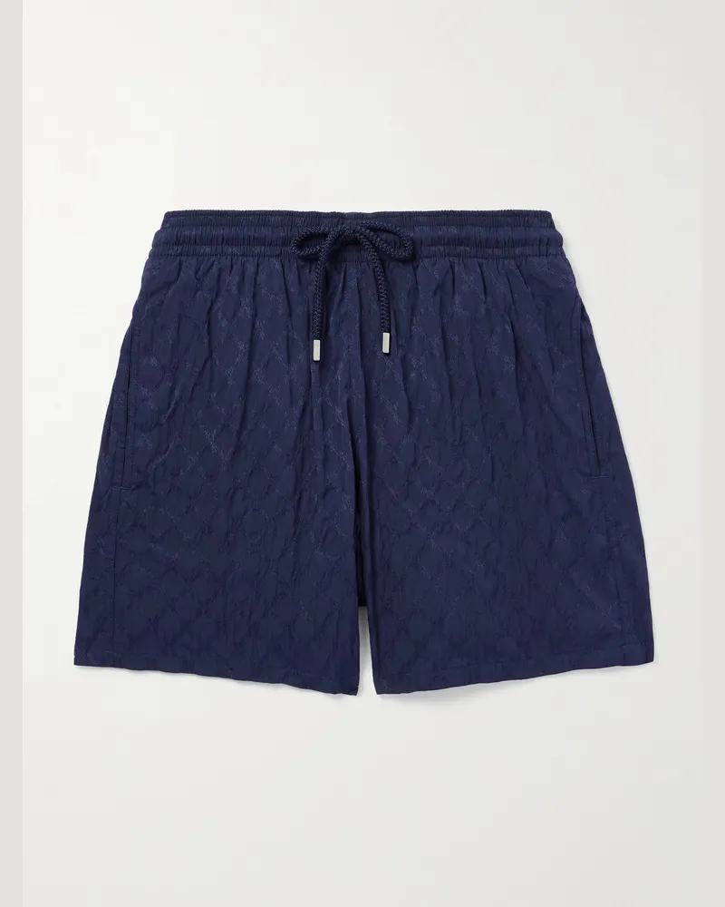 Vilebrequin Moorea Badeshorts aus Jacquard Blau
