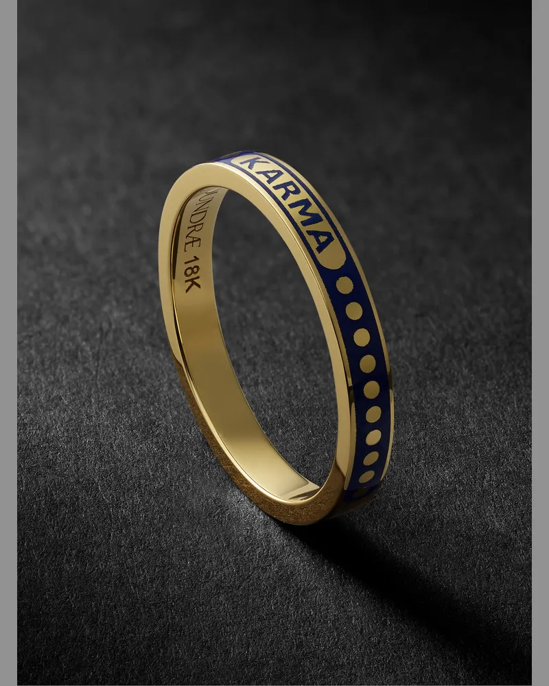 FOUNDRAE Karma Ring aus 18 Karat Gold mit Emaille Gold