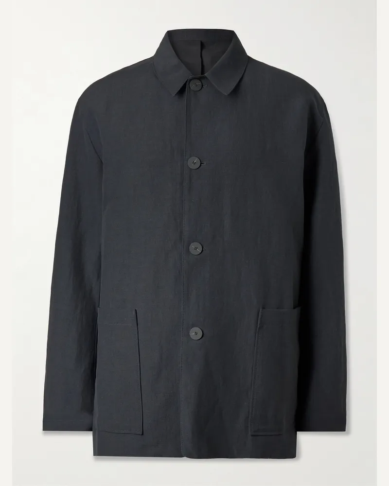 Studio Nicholson Nopi Jacke aus einer Leinen-Wollmischung Blau
