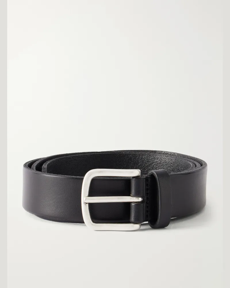 Anderson's 3.5cm Studded Leather Belt Black