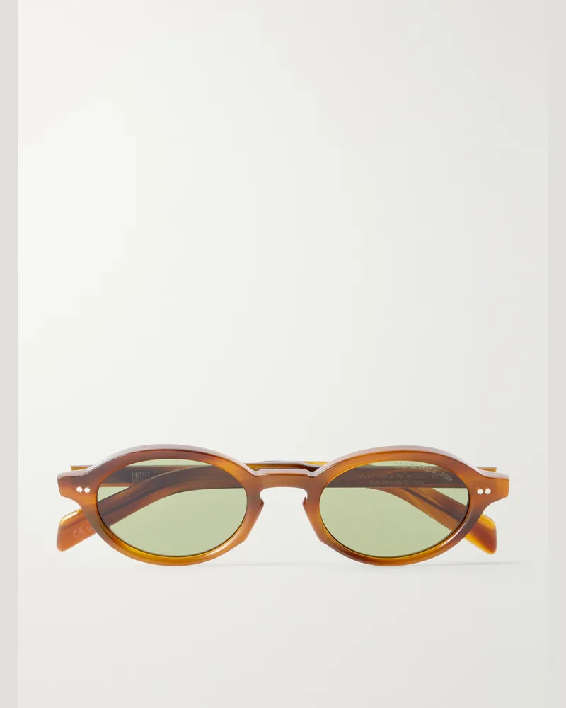 Cutler and Gross GR13 Oval-Frame Acetate Sunglasses Tortoiseshell