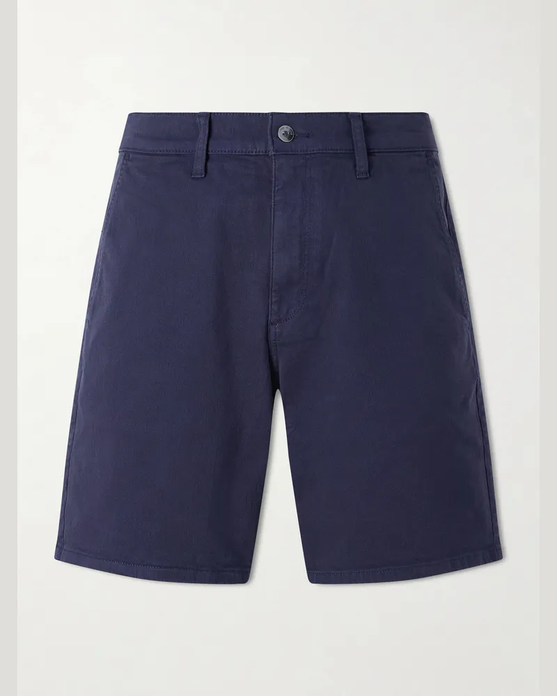 Rag & Bone Aero Straight-Leg Cotton-Blend Shorts Blue