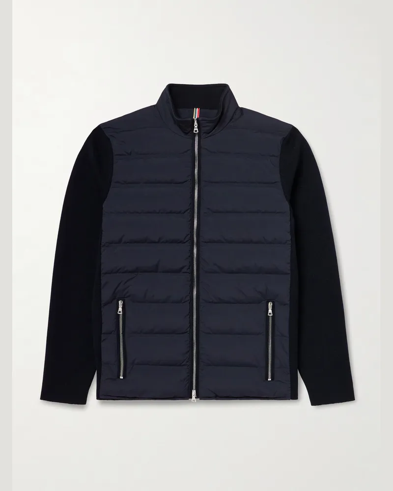 Orlebar Brown Wallace Quilted Shell and Merino Wool Down Jacket Blue