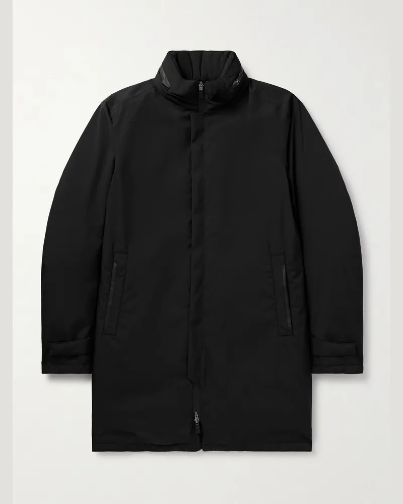 Herno Daunenjacke aus wattiertem Shell mit Kapuze Schwarz