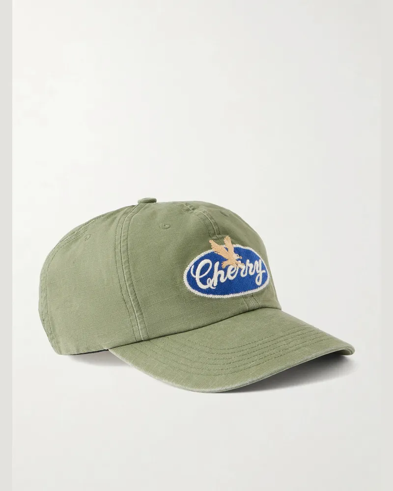 Cherry Los Angeles Golden Eagle Logo-Embroidered Cap Green