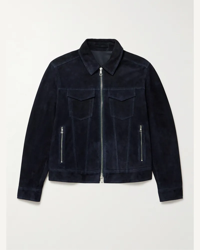 MR P. Jacke aus Veloursleder Blau