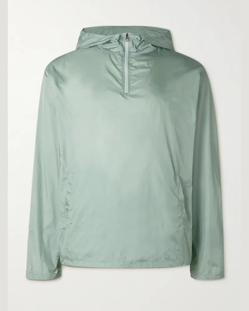 AMOMENTO Kapuzenjacke aus Nylon mit kurzem Reißverschluss Grün