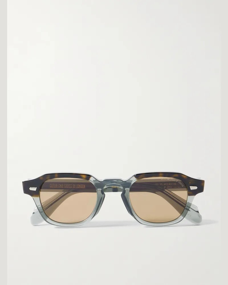 Cutler and Gross 1420 Sonnenbrille mit rechteckigem Rahmen aus Azetat in Schildpattoptik Horn