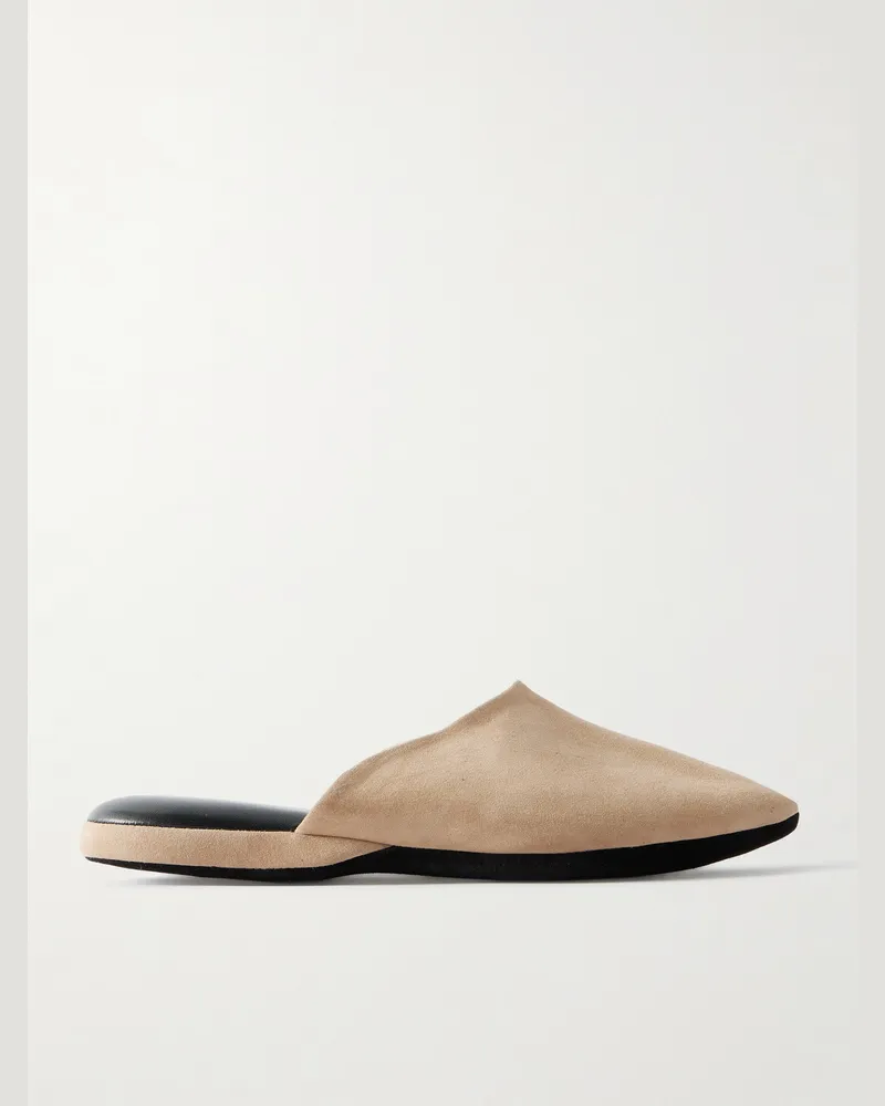 Charvet Slippers aus Veloursleder Neutral