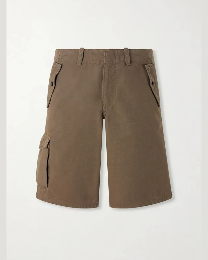 JEANERICA Monti Straight-Leg Cotton Shorts Brown