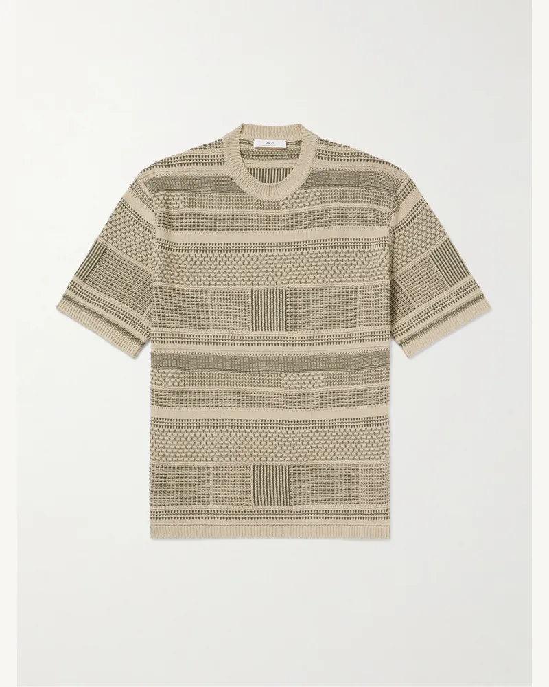 MR P. T-Shirt aus Jacquard-Strick aus Baumwolle Neutral