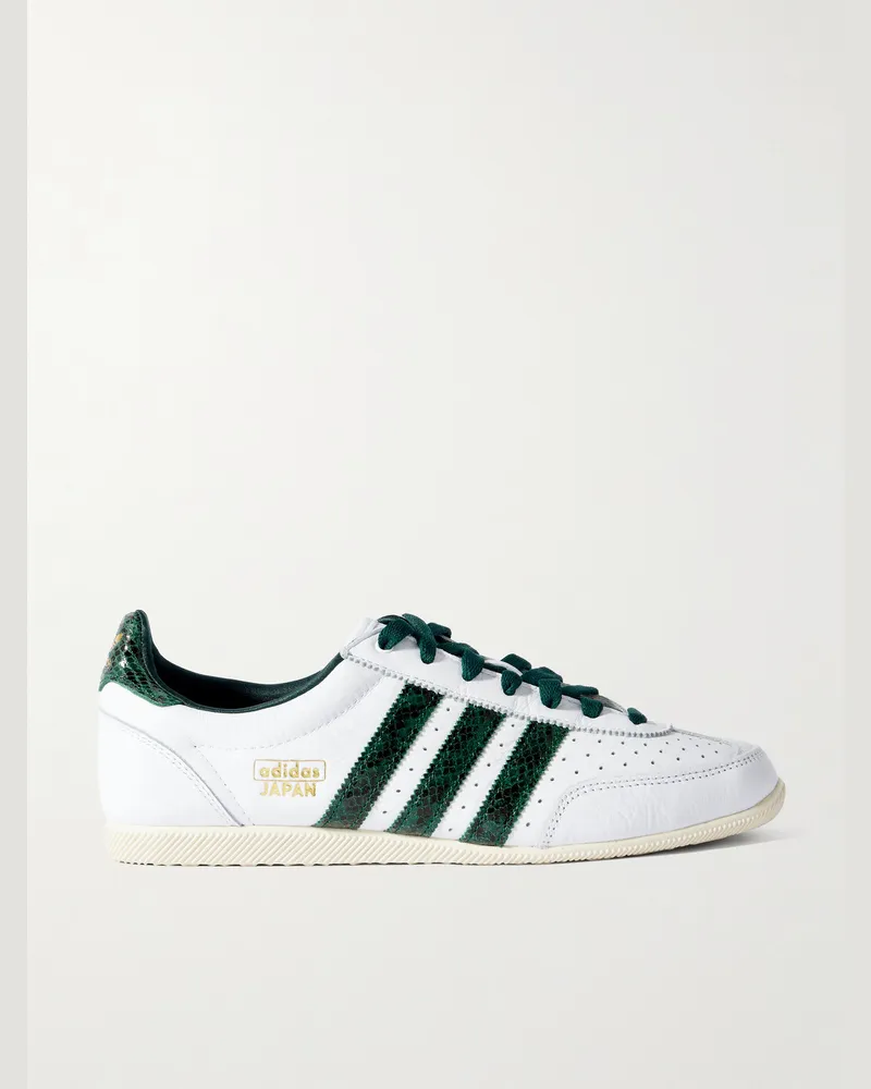 adidas Japan Sneakers aus Leder mit Schlangenhauteffektbesatz Weiß
