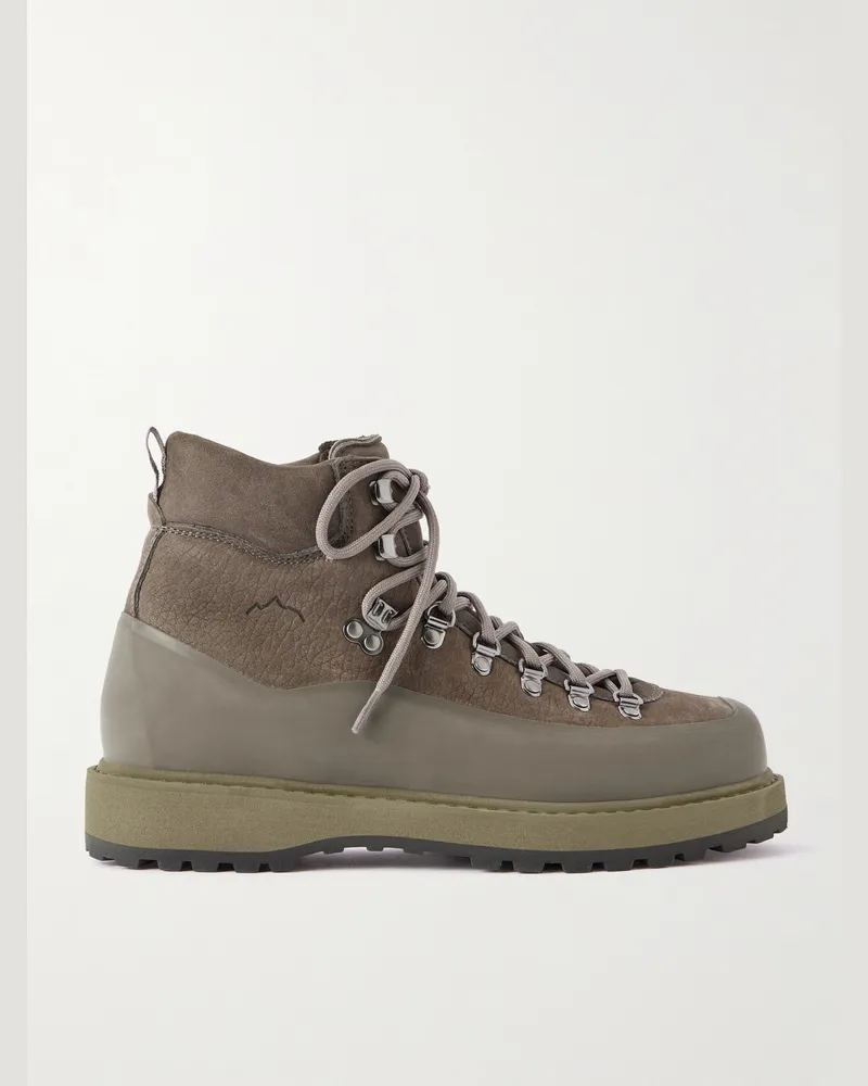 Diemme Roccia Vet Wanderschuhe aus vollnarbigem Leder mit Gummibesatz Grau