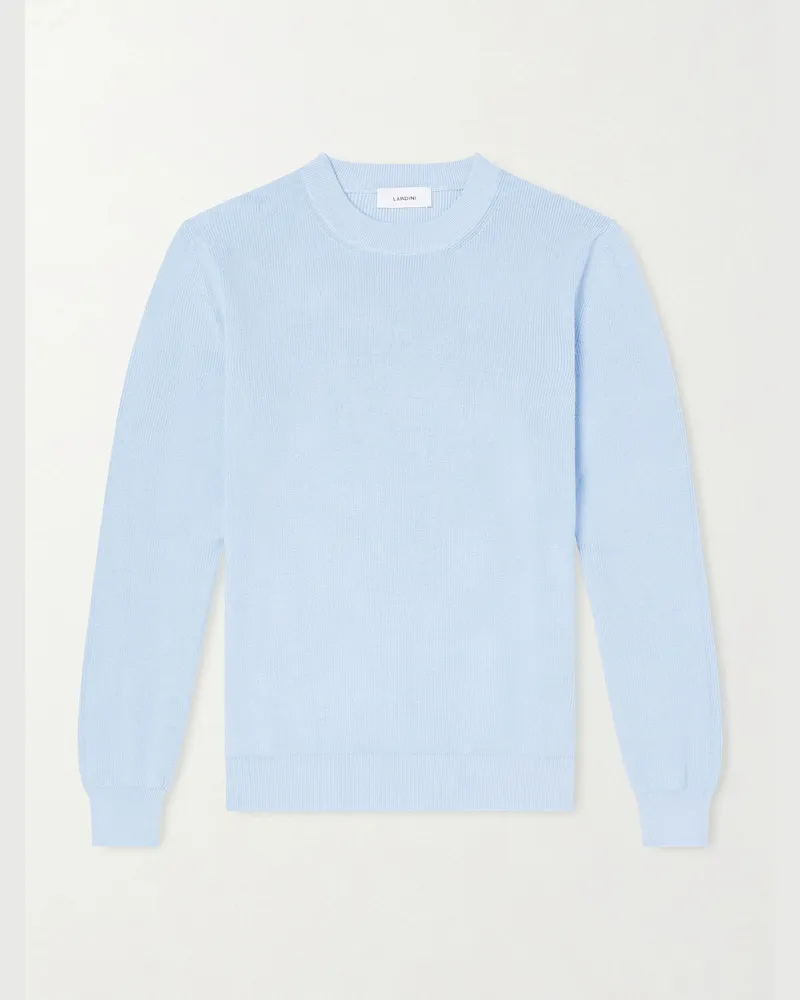 LARDINI Cotton Sweater Blue