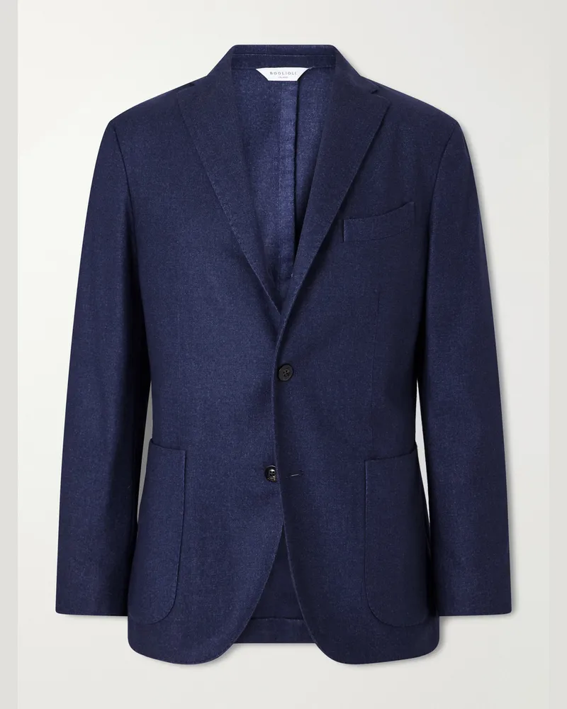 Boglioli Wool-Blend Blazer Blue