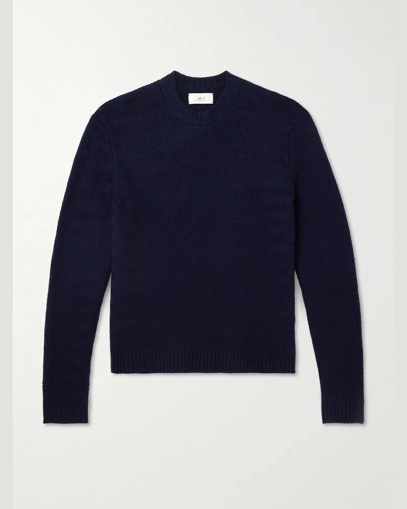MR P. Pullover aus einer Woll-Kaschmirmischung Blau
