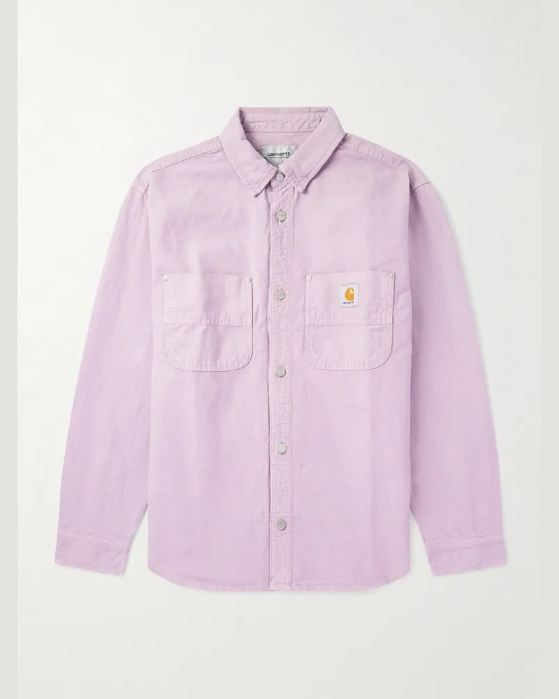 Carhartt WIP Walter Hemdjacke aus Canvas aus einer Baumwoll-Leinenmischung Pink