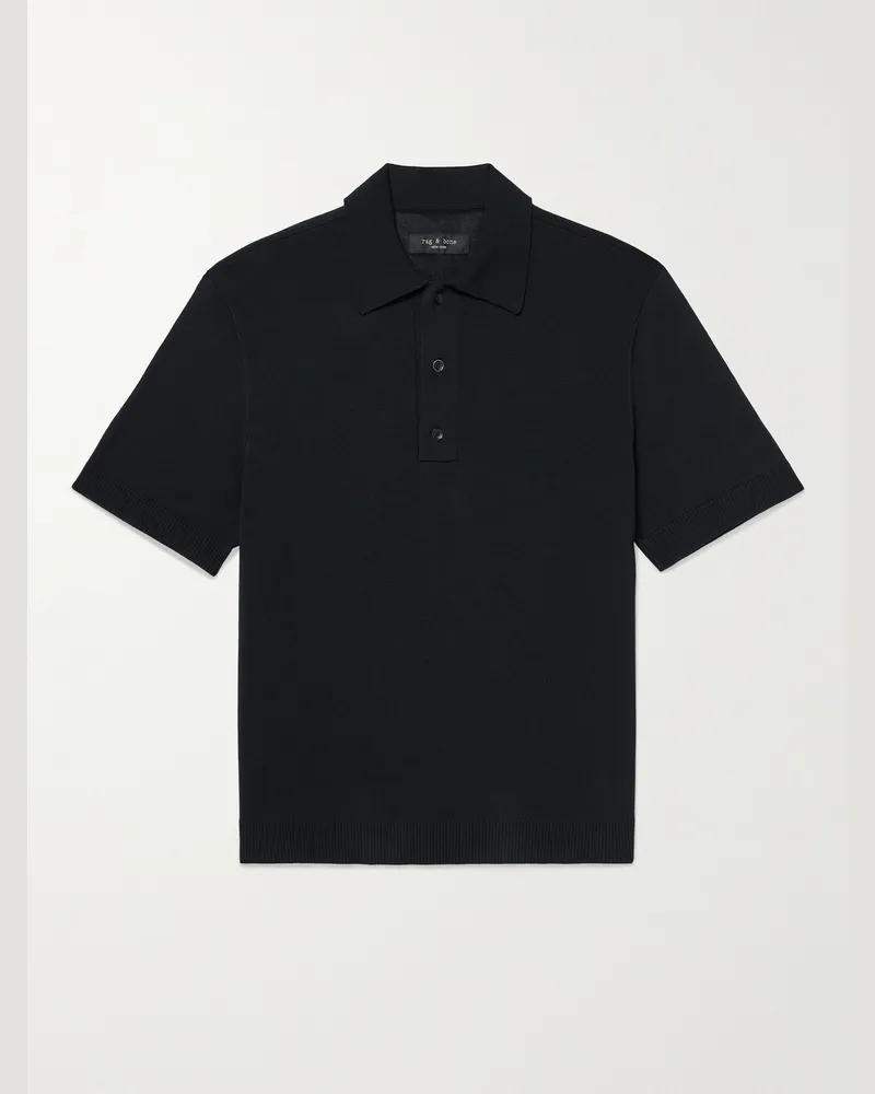 Rag & Bone Polohemd aus einer Baumwollmischung Schwarz