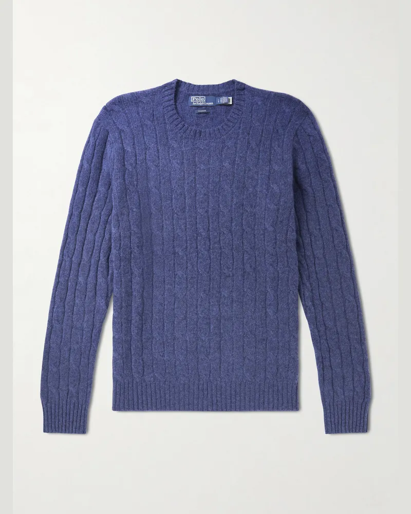 Ralph Lauren Pullover aus Kaschmir in Zopfstrick Blau
