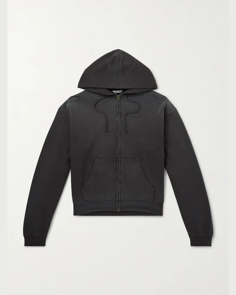 AURALEE Product Dyed Kapuzenjacke aus Pima-Baumwolle mit Reißverschluss Schwarz