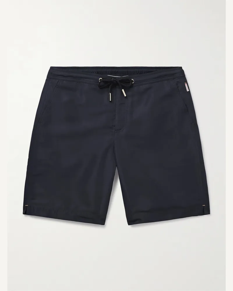 Orlebar Brown Dane gerade geschnittene lange Badeshorts Blau