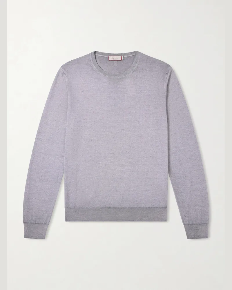 Canali Wool and Silk-Blend Sweater Gray