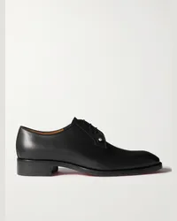 Christian Louboutin Chambeliss Derby-Schuhe aus Leder mit Ripsband und Verzierung Schwarz