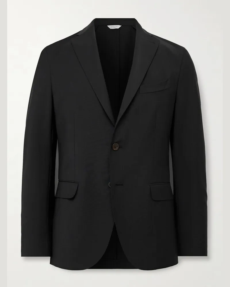 Boglioli K-Jacket Unstructured Wool-Blend Crepe Suit Jacket Black