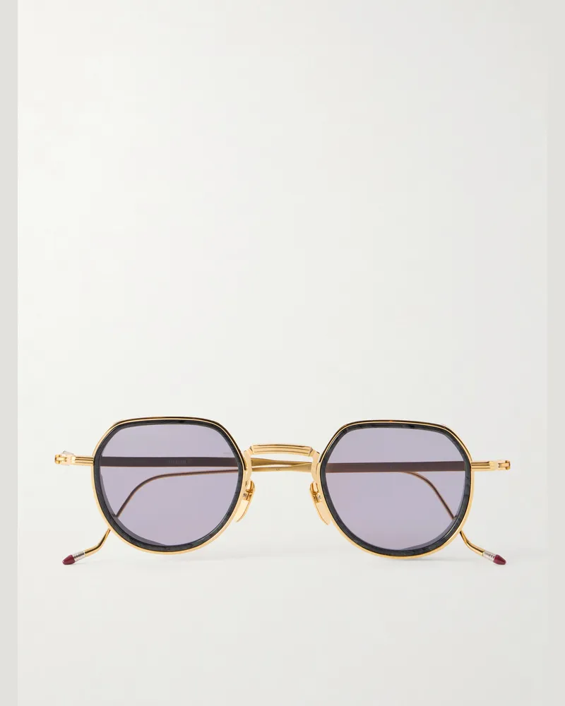 Jacques Marie Mage Dixon Round-Frame Gold-Tone Metal Sunglasses Gold