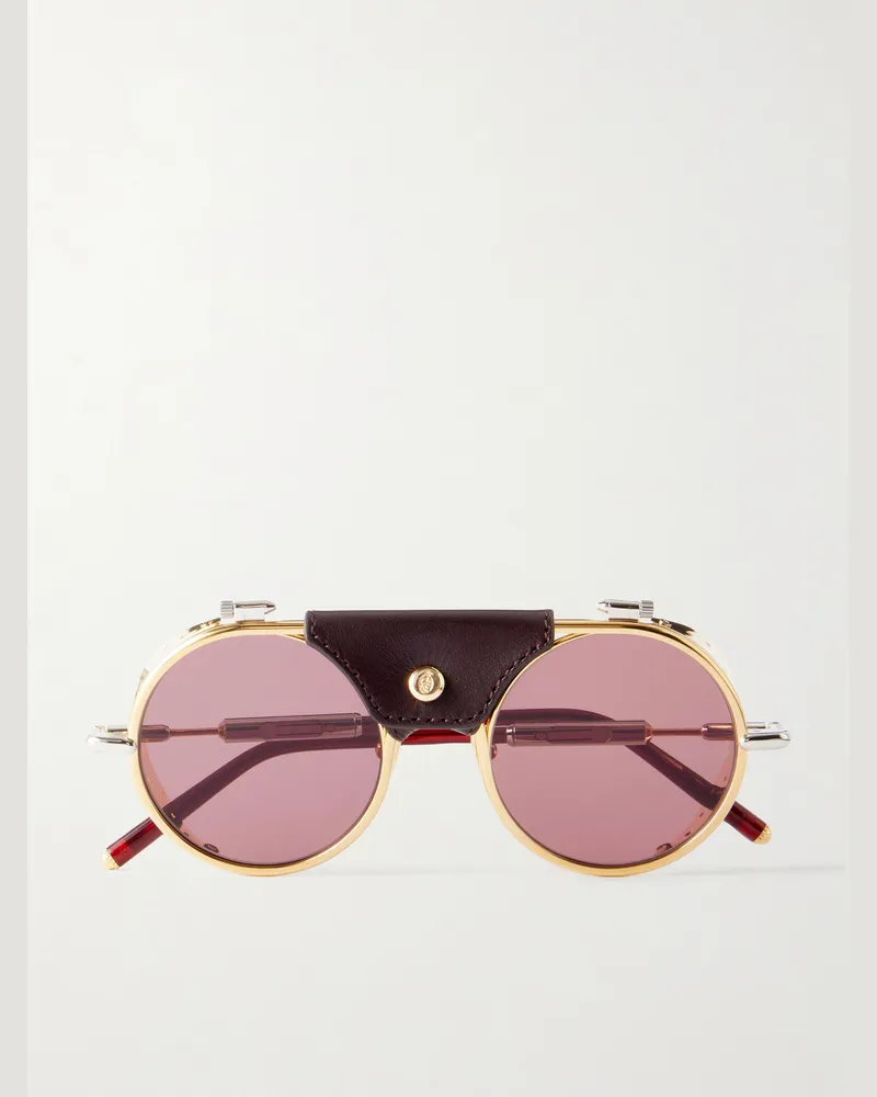 Jacques Marie Mage Glacier Rocky Round Frame Sunglasses Gold