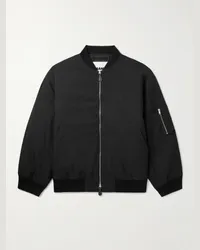 Jil Sander Wattierte Bomberjacke aus Gabardine Schwarz