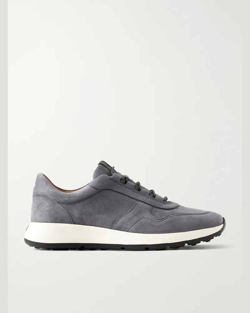 TOD'S Paneled Suede Sneakers Gray