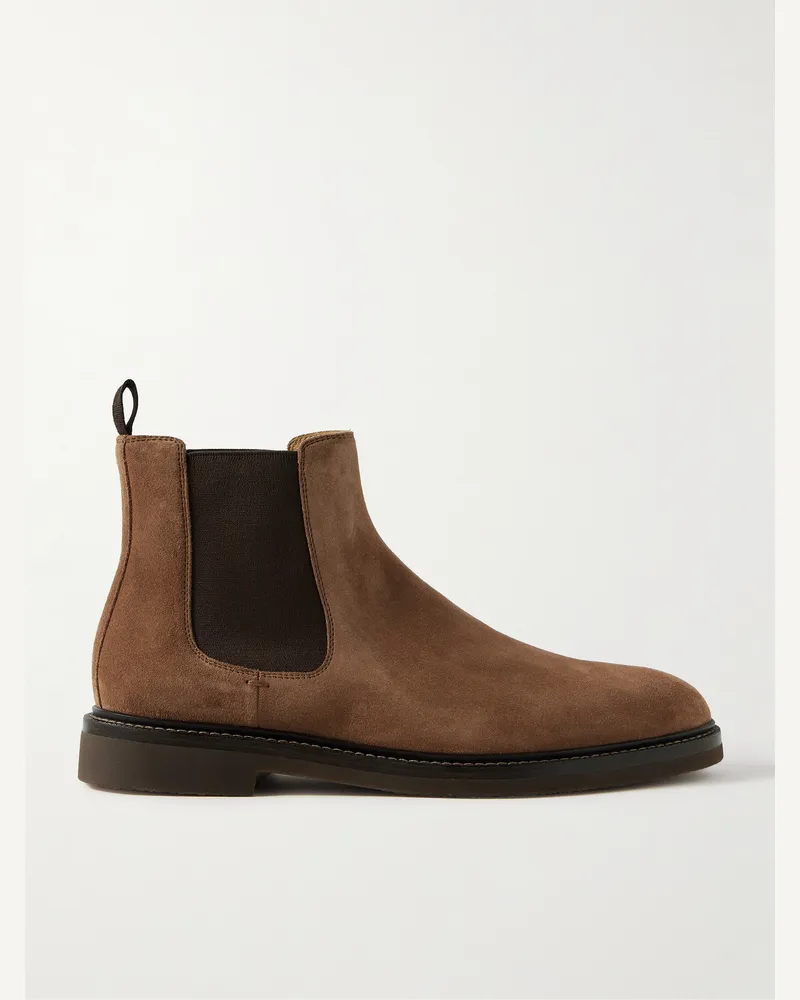 Brunello Cucinelli Chelsea Boots aus Veloursleder Braun