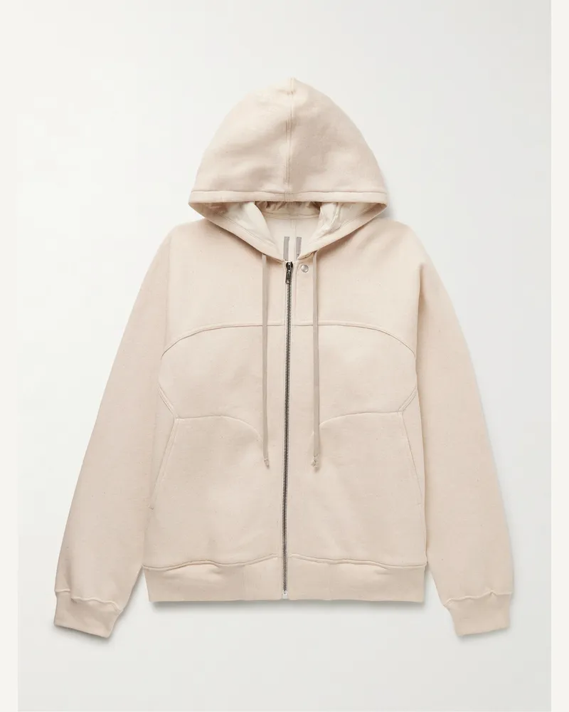 Rick Owens Kapuzenjacke aus Baumwoll-Jersey mit Reißverschluss Neutral