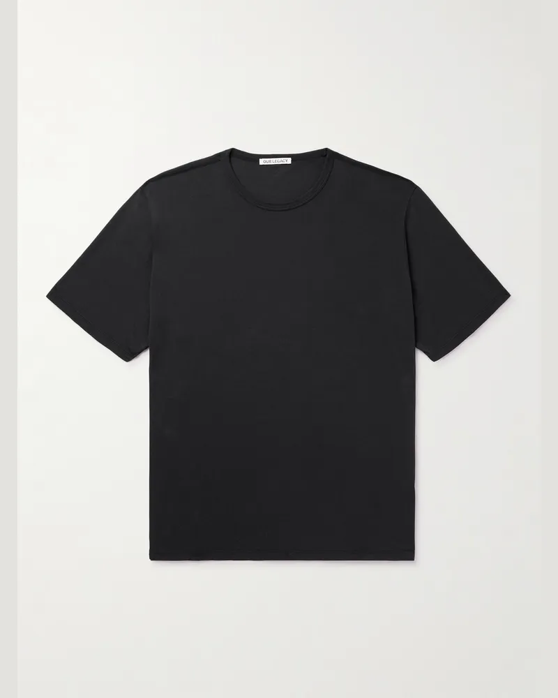 Our Legacy New Box T-Shirt aus Baumwoll-Jersey Schwarz