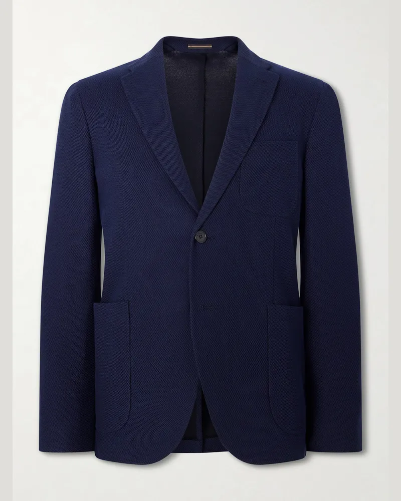 Slowear Cotton-Hopsack Blazer Blue