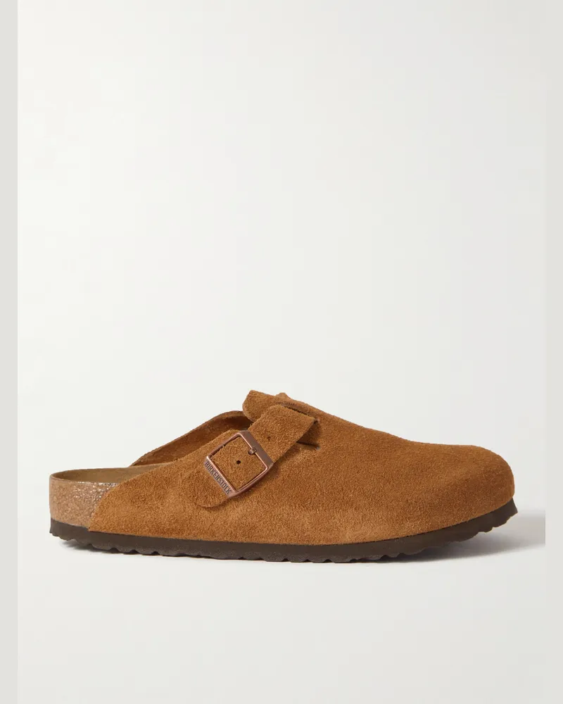 Birkenstock Boston Clogs aus Veloursleder Braun