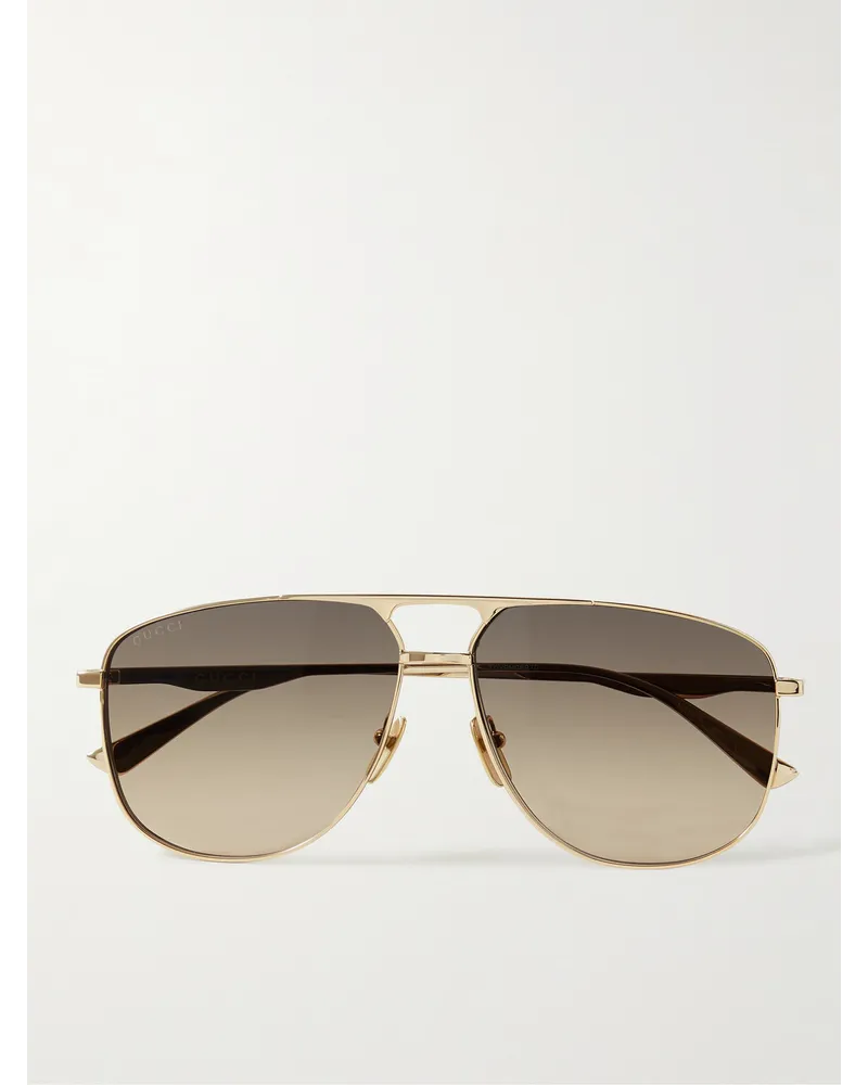 Gucci Aviator-Style Gold-Tone Sunglasses Gold