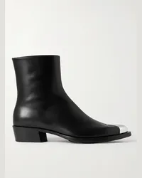 Alexander McQueen Punk Chelsea Boots aus Leder mit Verzierung Schwarz