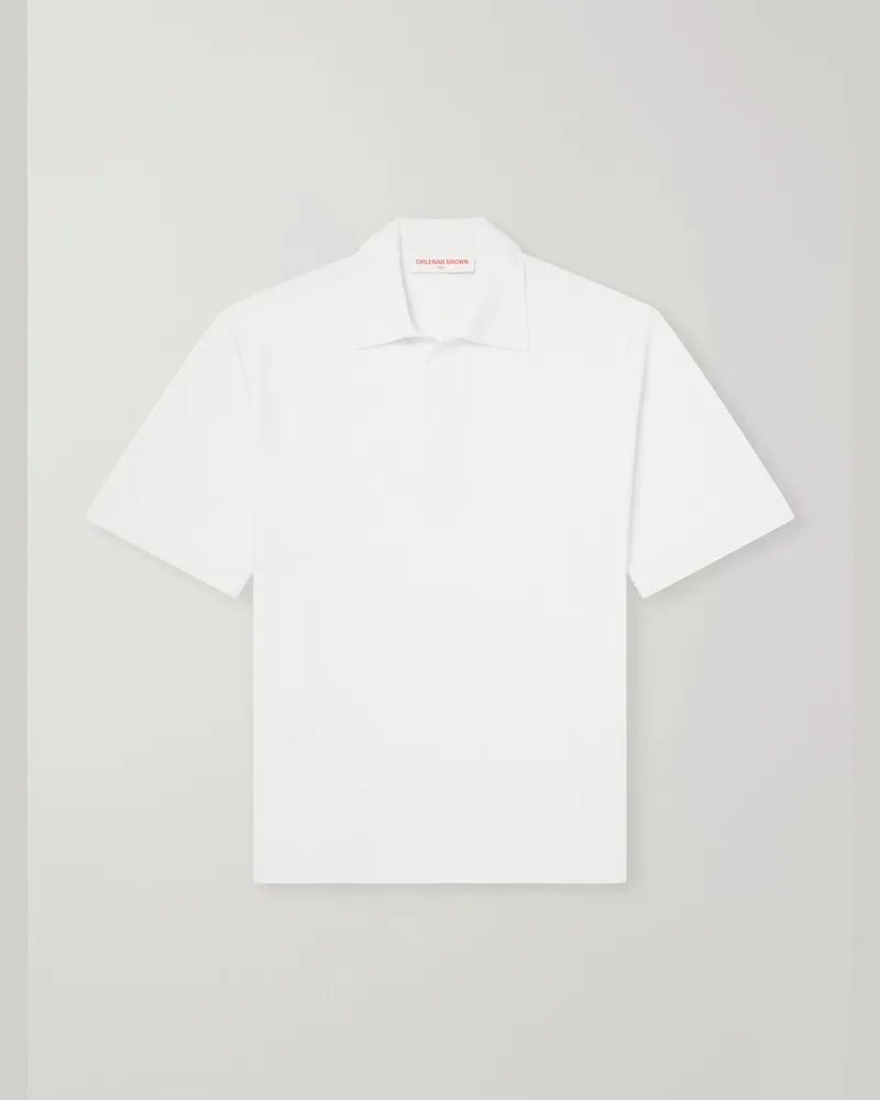 Orlebar Brown Raffertie Merino Wool Polo Shirt Neutrals