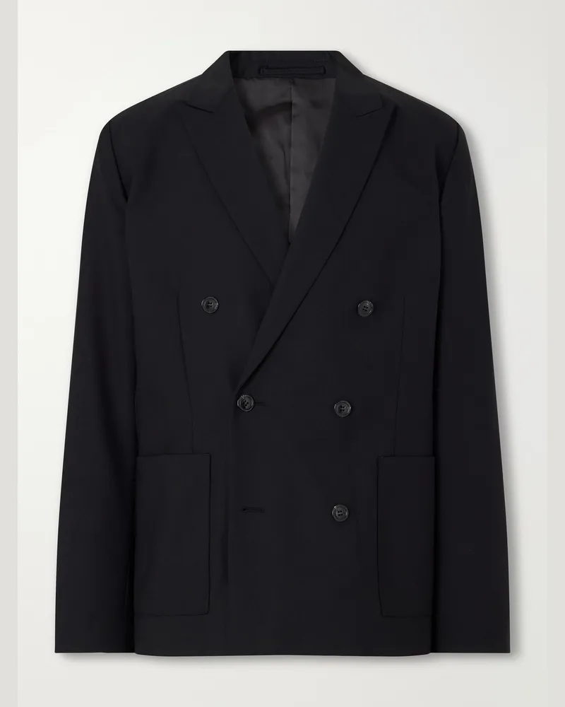 NN 07 Jordin 10037 Double-Breasted Woven Blazer Black