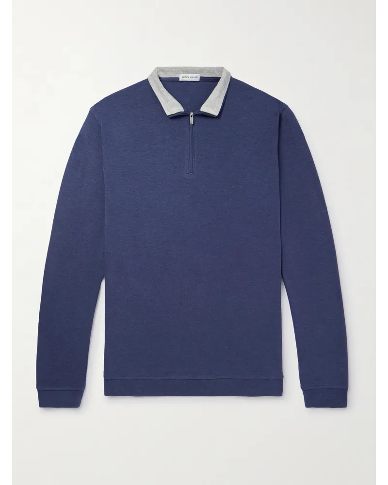 Peter Millar Crown Sweatshirt aus Jersey aus einer Baumwollmischung mit kurzem Reißverschluss Blau