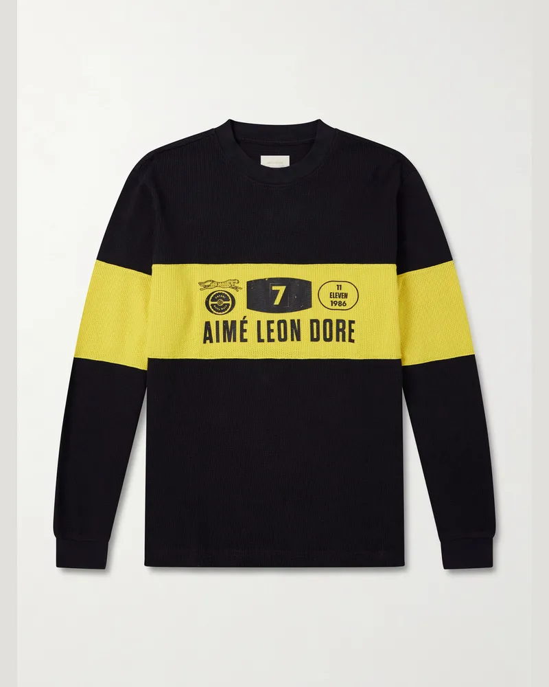 Aimé Leon Dore Rally Logo-Print Cotton Sweater Black
